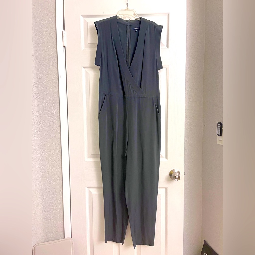 Madewell Gray Wrap-Style Jumpsuit